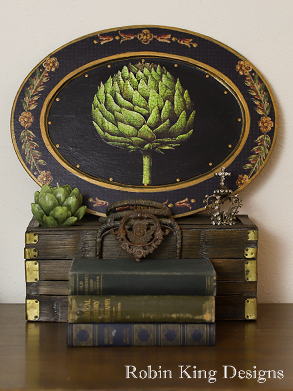 Artichoke Wood Oval Platter 12 By 16 Inches