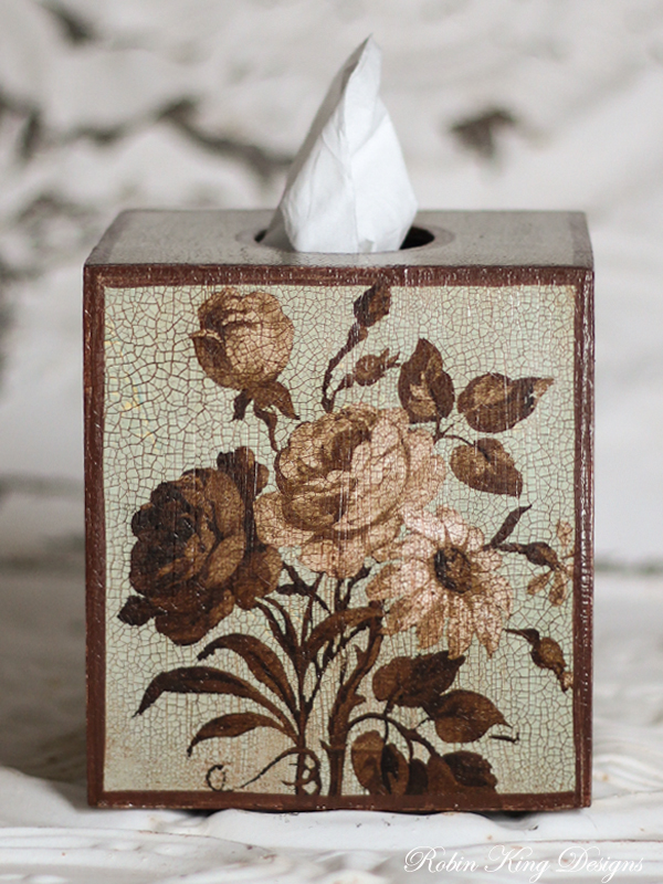 brown tissue box holder