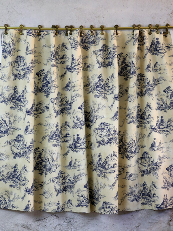 Blue and White Toile Fabric Montpellier by Kingsway Vintage