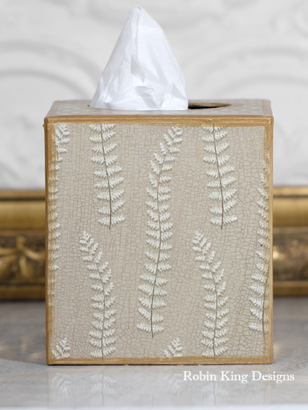 Ferns and Polka Dots Tissue Box Cover