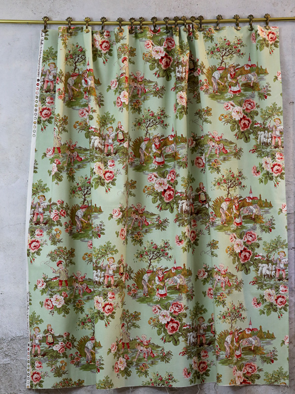 Hannah Bella Green Toile Fabric by Robyn Pandolph Vintage