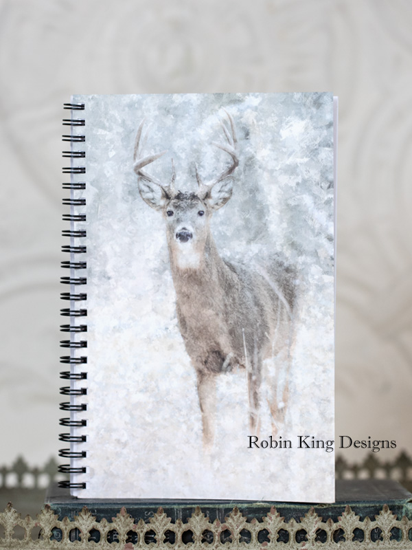 Deer in Snowy Woods Journal Spiral Notebook 5.5 by 8.5 Inches